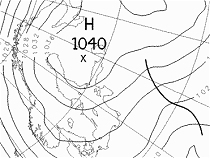 Wyż rosyjski: 1055 hPa i minus 45 stopni Wyż rosyjski: 1055 hPa i minus 45 stopni